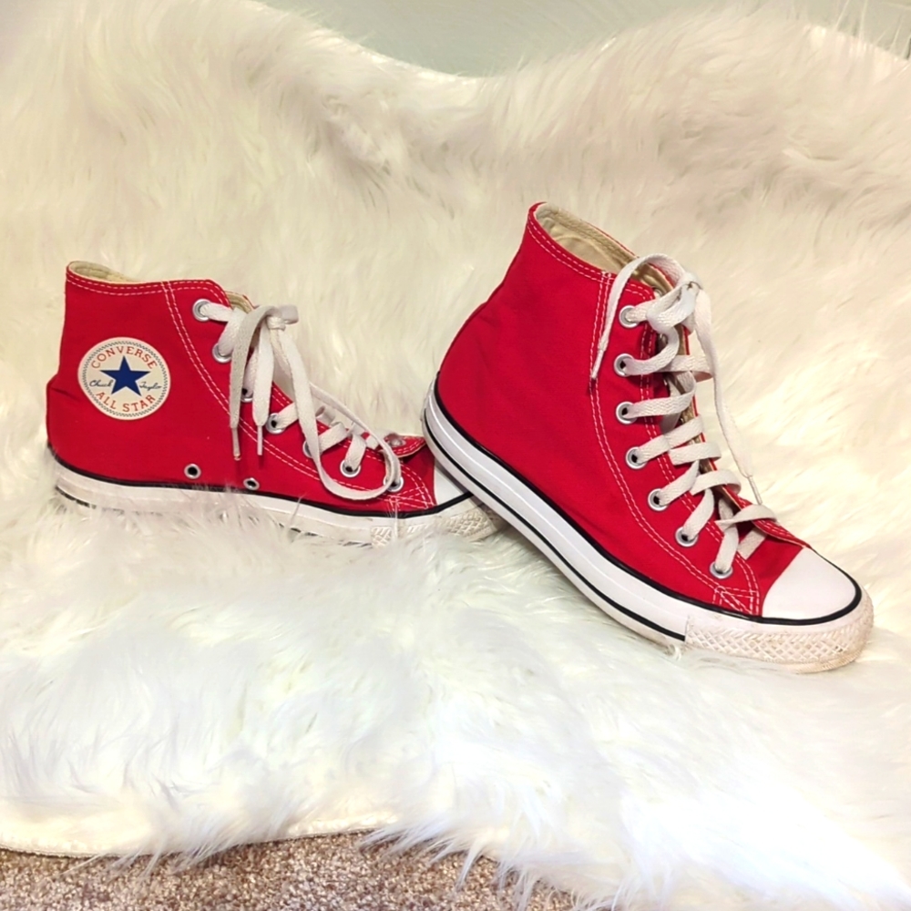 Chuck Taylor Converse All Star high top shoes red Size 5 mens. Women's size 7